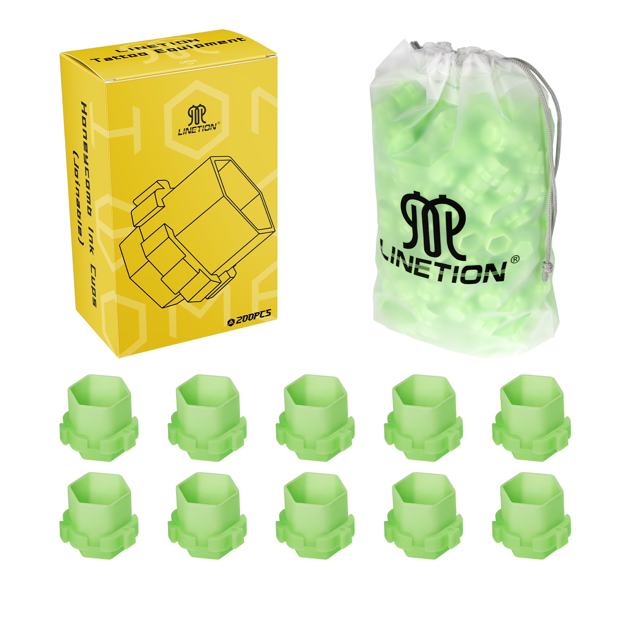 200pcs Honeycomb Tattoo Ink Cups Disposable Plastic Pigment Holder Cups