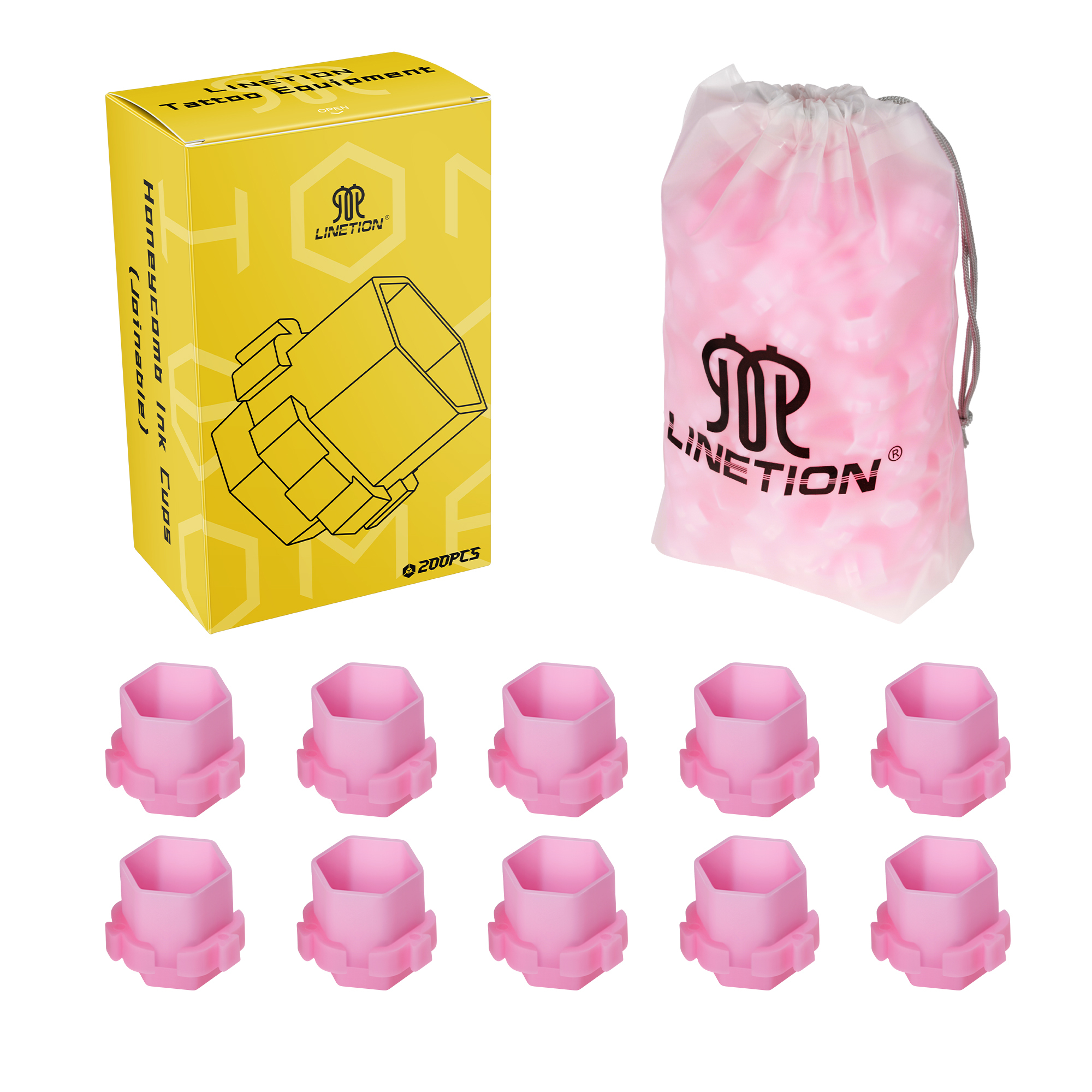200pcs Honeycomb Tattoo Ink Cups Disposable Plastic Pigment Holder Cups