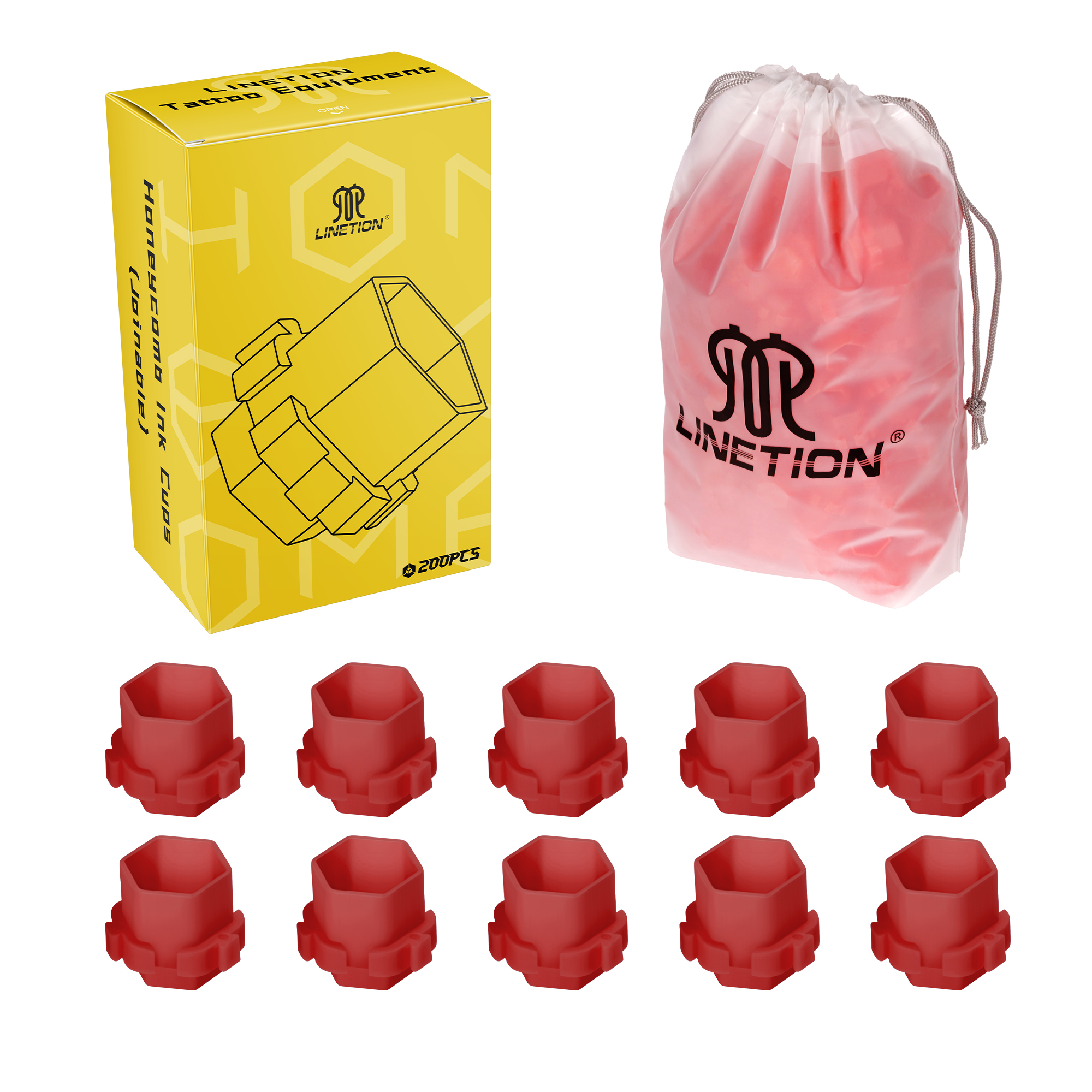200pcs Honeycomb Tattoo Ink Cups Disposable Plastic Pigment Holder Cups