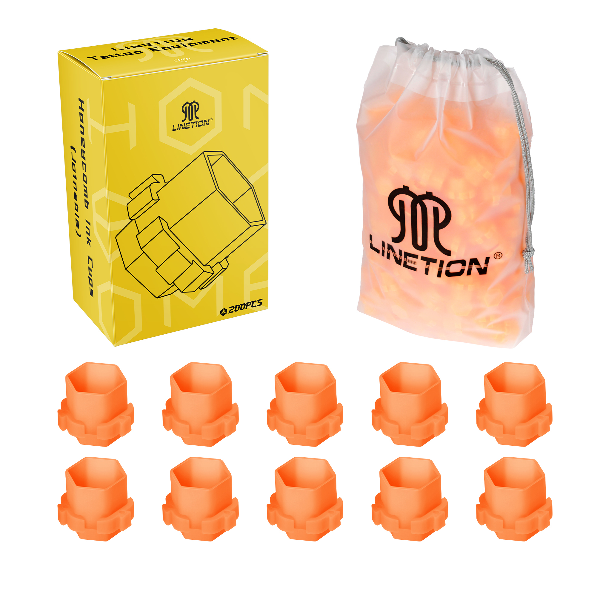 200pcs Honeycomb Tattoo Ink Cups Disposable Plastic Pigment Holder Cups