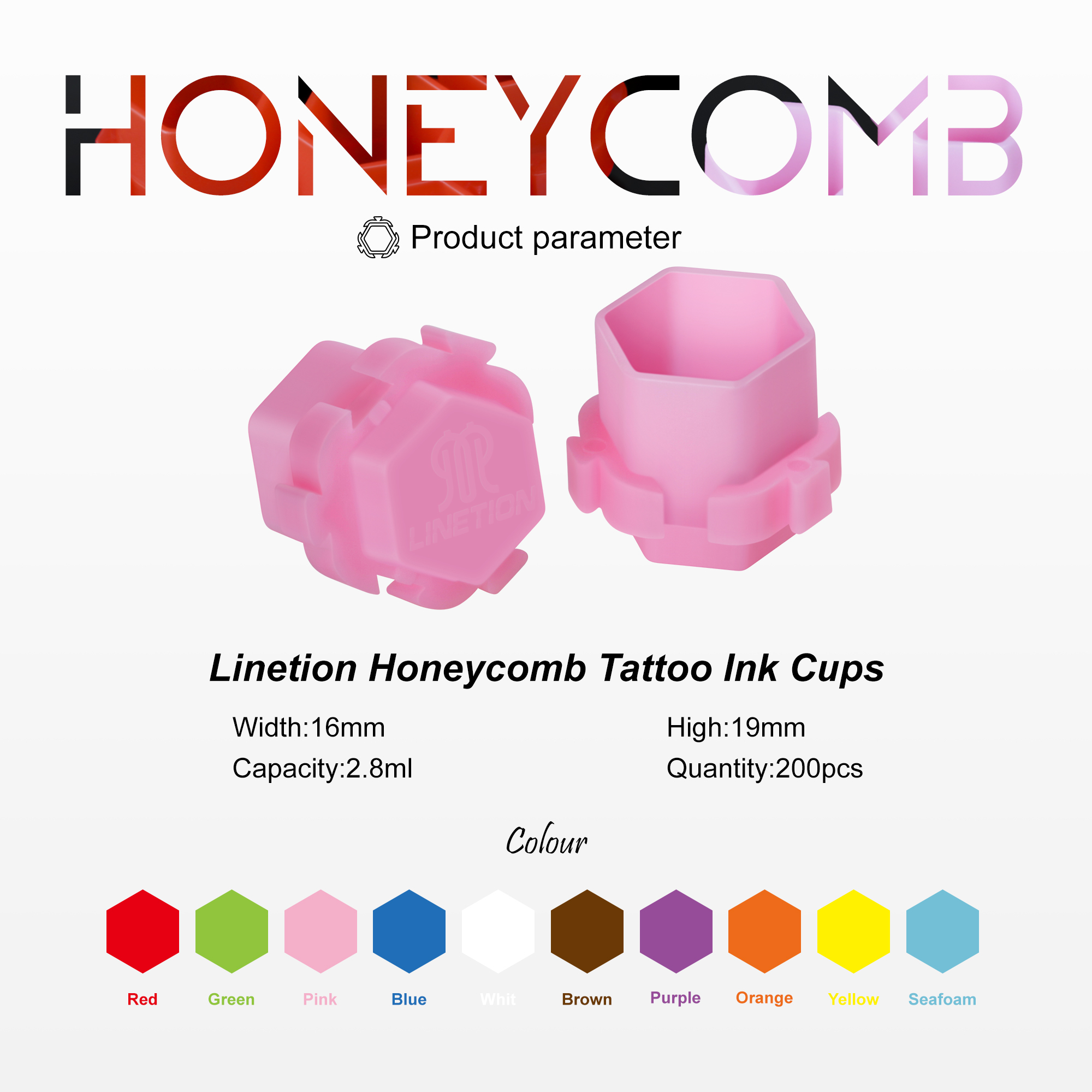 200pcs Honeycomb Tattoo Ink Cups Disposable Plastic Pigment Holder Cups