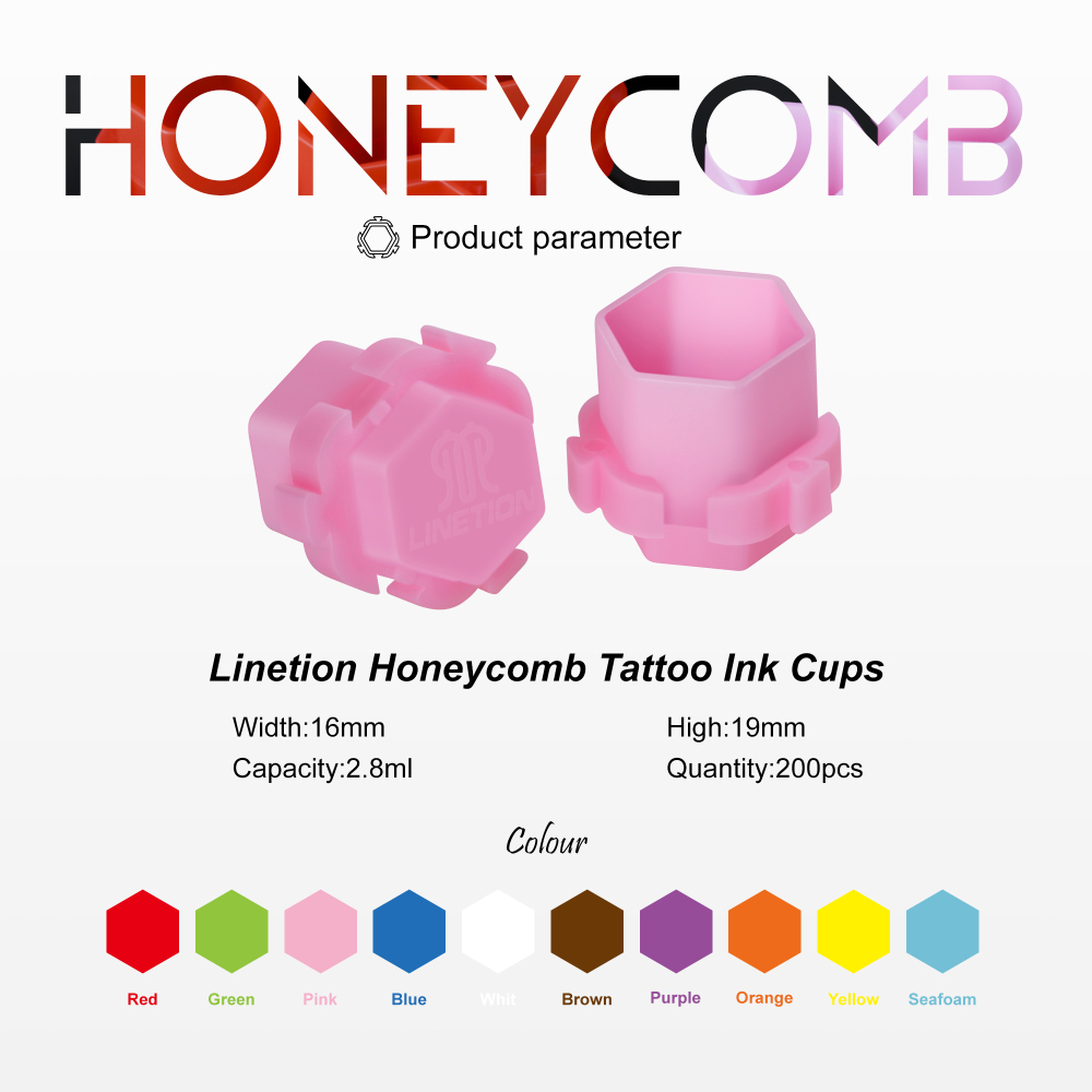 200pcs Honeycomb Tattoo Ink Cups Disposable Plastic Pigment Holder Cups