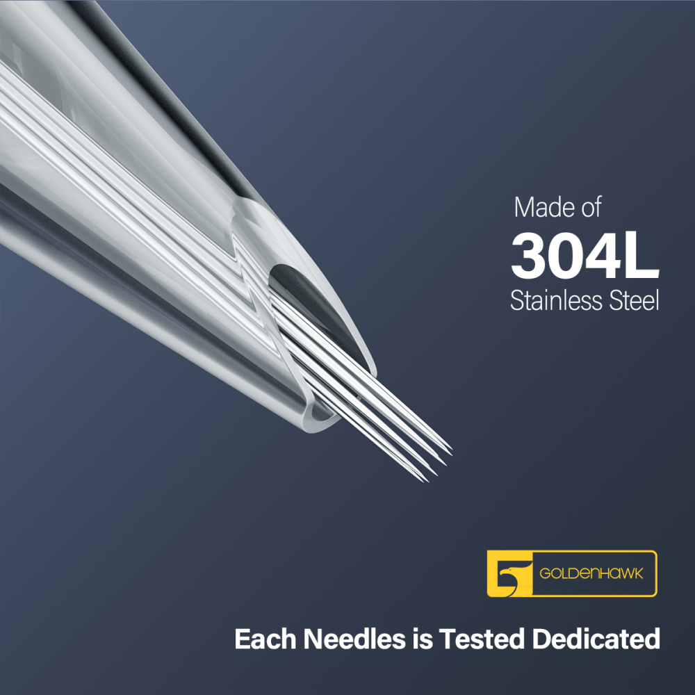 Goldenhawk Tattoo Needles Disposable Sterilized Safety 50pcs Mixed Cartridge Tattoo Needle