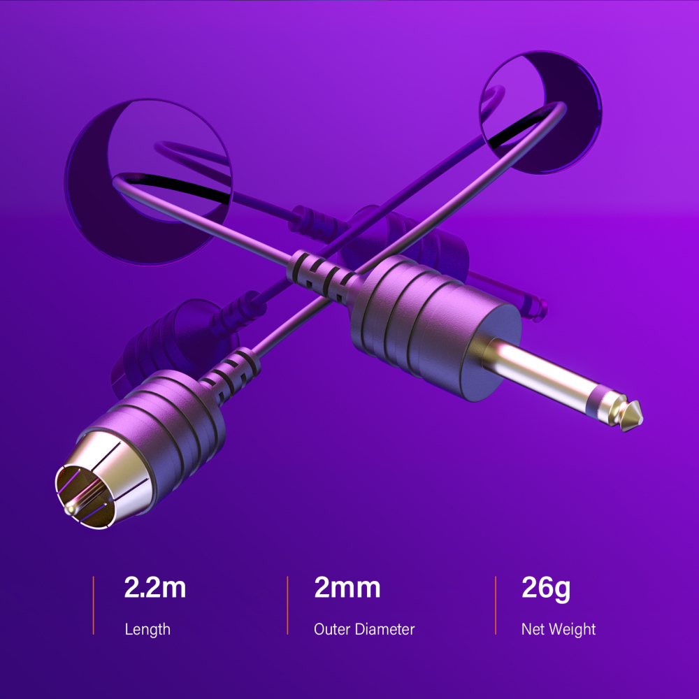 Premium Quality Tattoo Clip Cord RCA DC Interface Cable Professional 2.2M Fireproof Silicone Soft Tattoo Power Cord Supplies