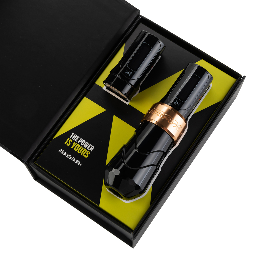 FK Iron Flux Max Gold Tattoo Machine Pen with PowerBolt