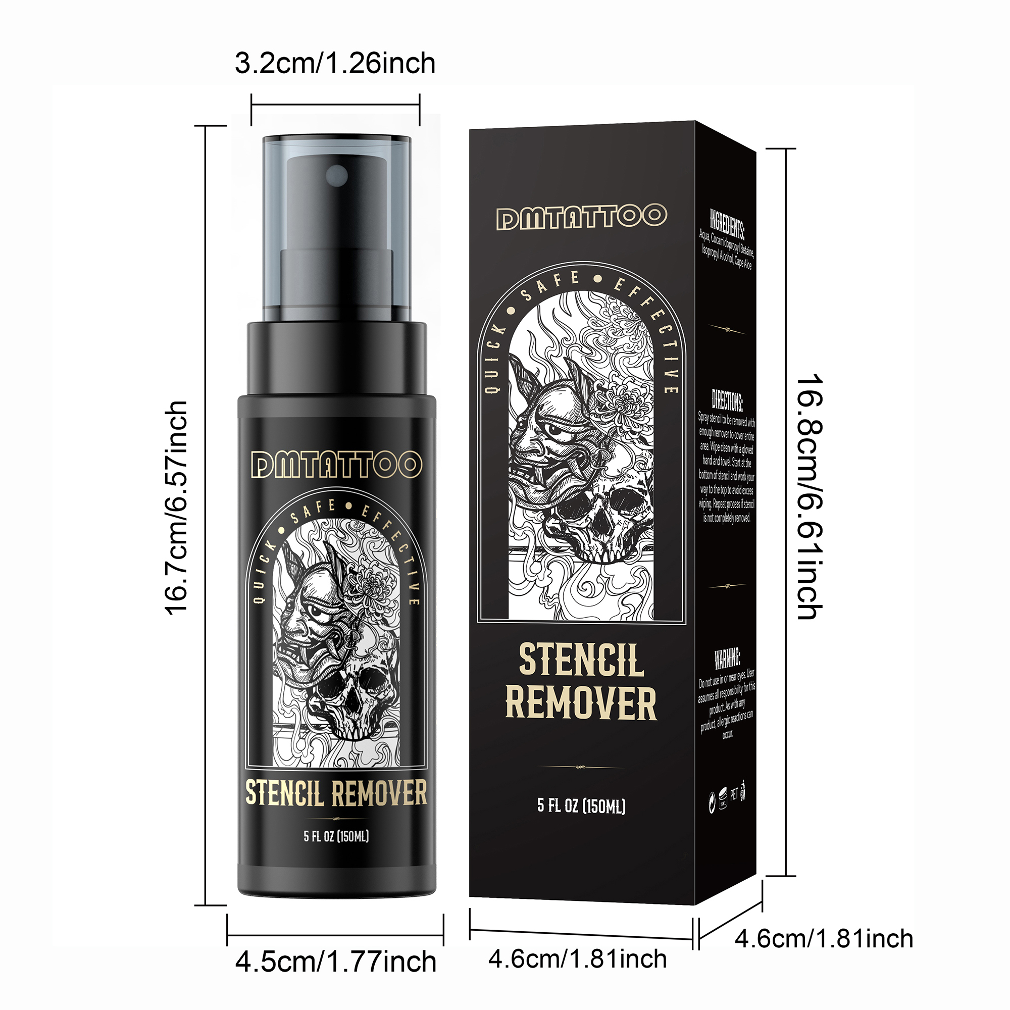 DM Stencil Magic Tattoo Remover Spray