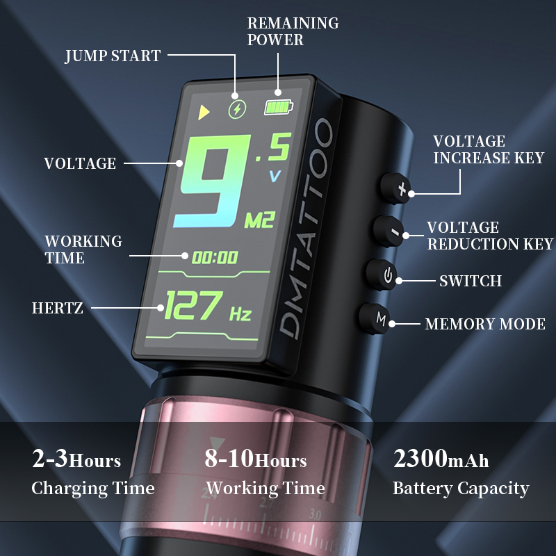 DM Venom Wireless Adjustable Stroke Tattoo Machine Pen