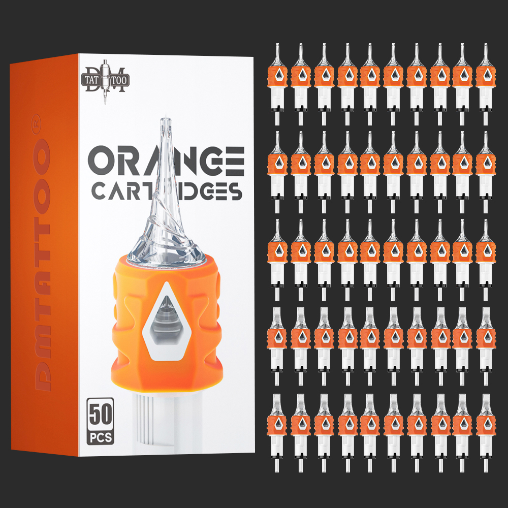 DM New Orange Tattoo Cartridges Custom Needles 50pcs