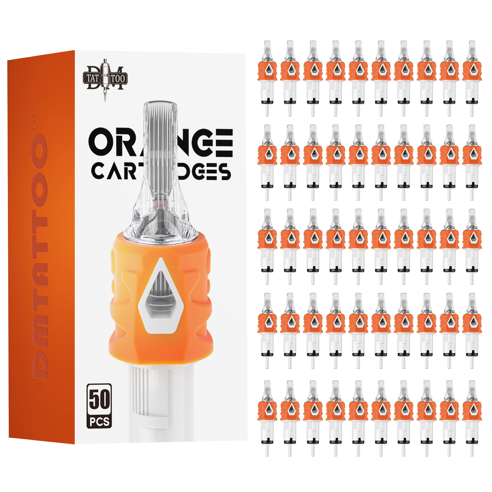 DM New Orange Tattoo Cartridges Custom Needles 50pcs