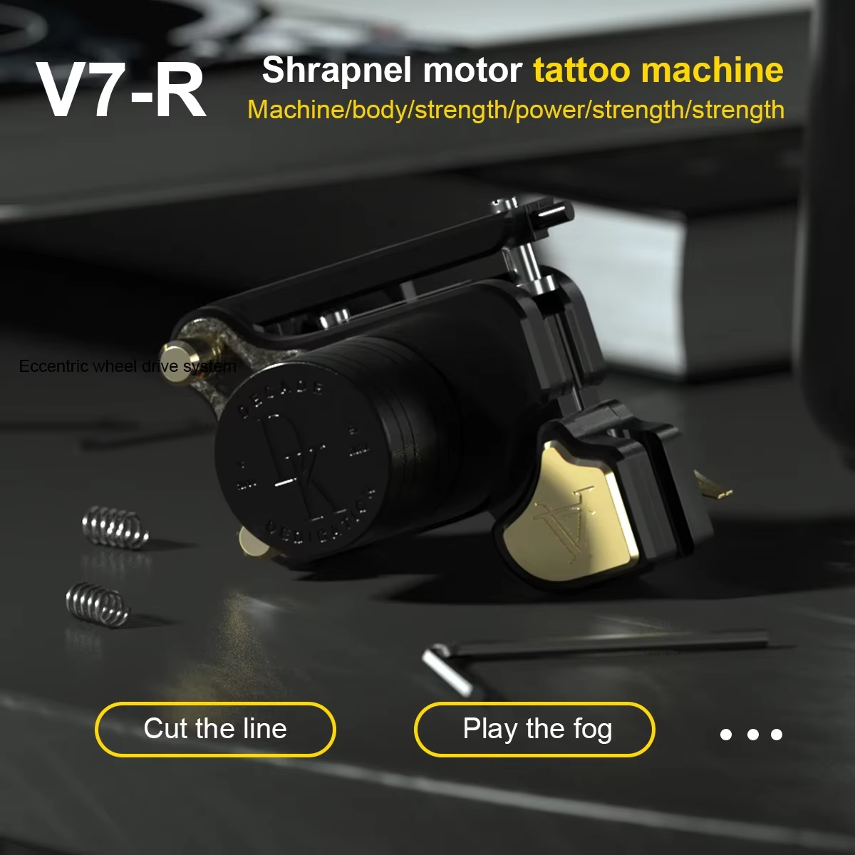 DK V7 Rotary Tattoo Machine Coreless Motor Adjustable Stroke