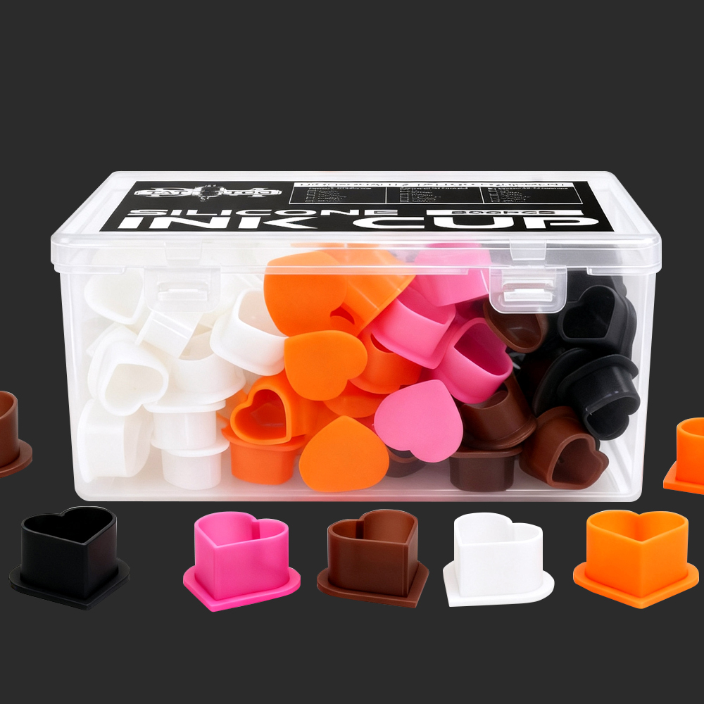Silicone Heart-shaped Tattoo Ink Cup 200pcs