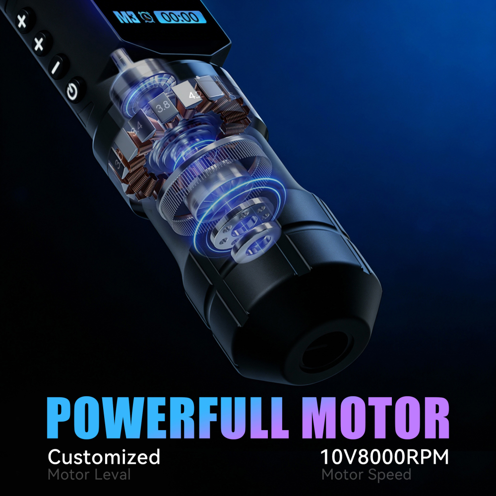 Wireless Adjustable Stroke Tattoo Machine Pen