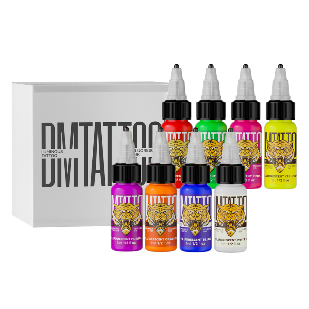 DMTATTOO  Fluorescent Tattoo Ink  Set 15ML 8PC