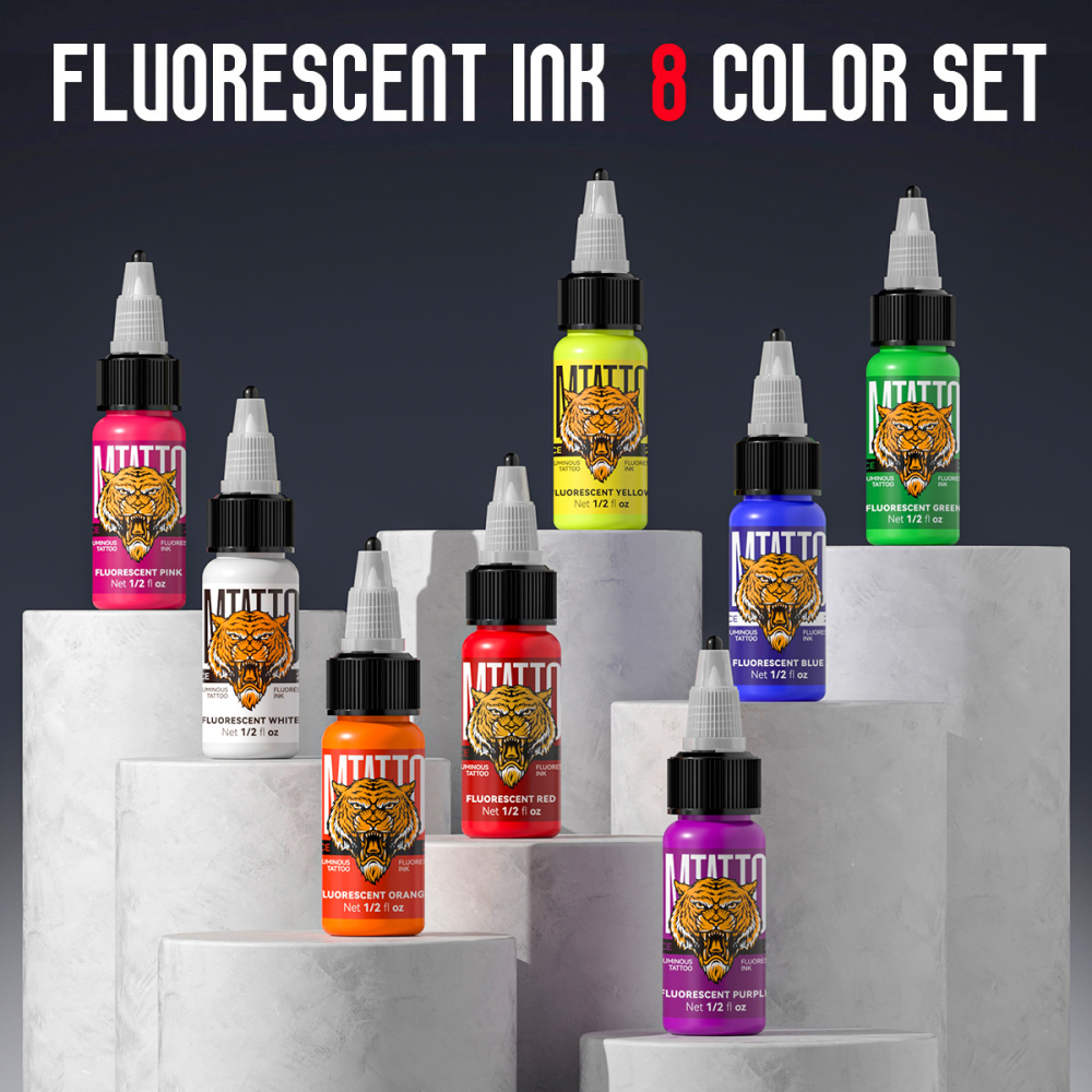 DMTATTOO  Fluorescent Tattoo Ink  Set 15ML 8PC