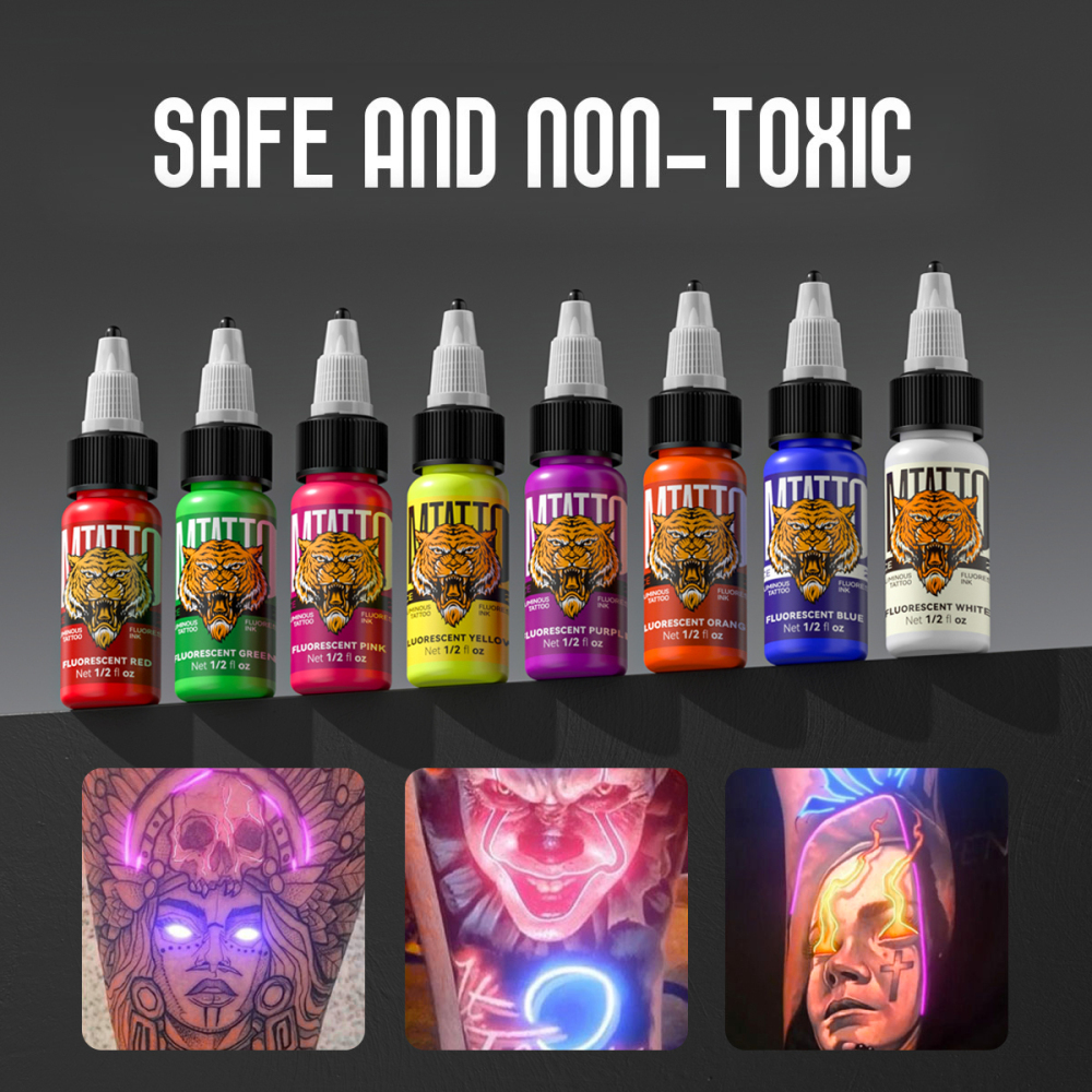 DMTATTOO  Fluorescent Tattoo Ink  Set 15ML 8PC