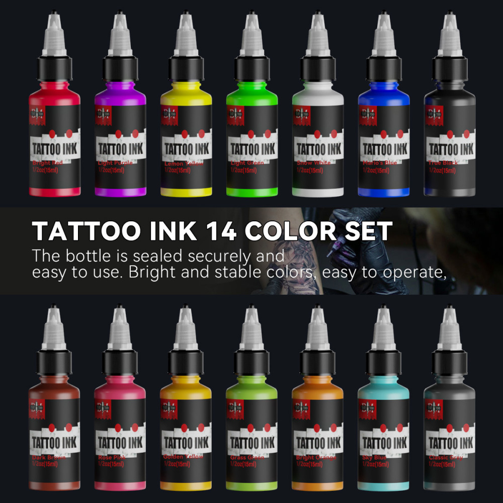 DM Tattoo Ink Kit 15ml/14pcs