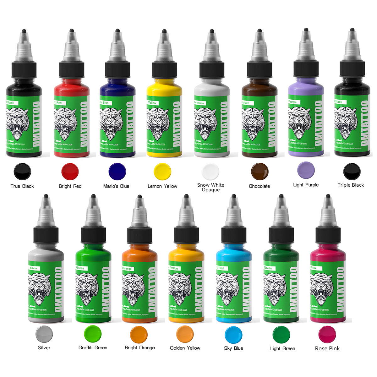 30ml/1oz 15pcs Tattoo Ink Set Pigments