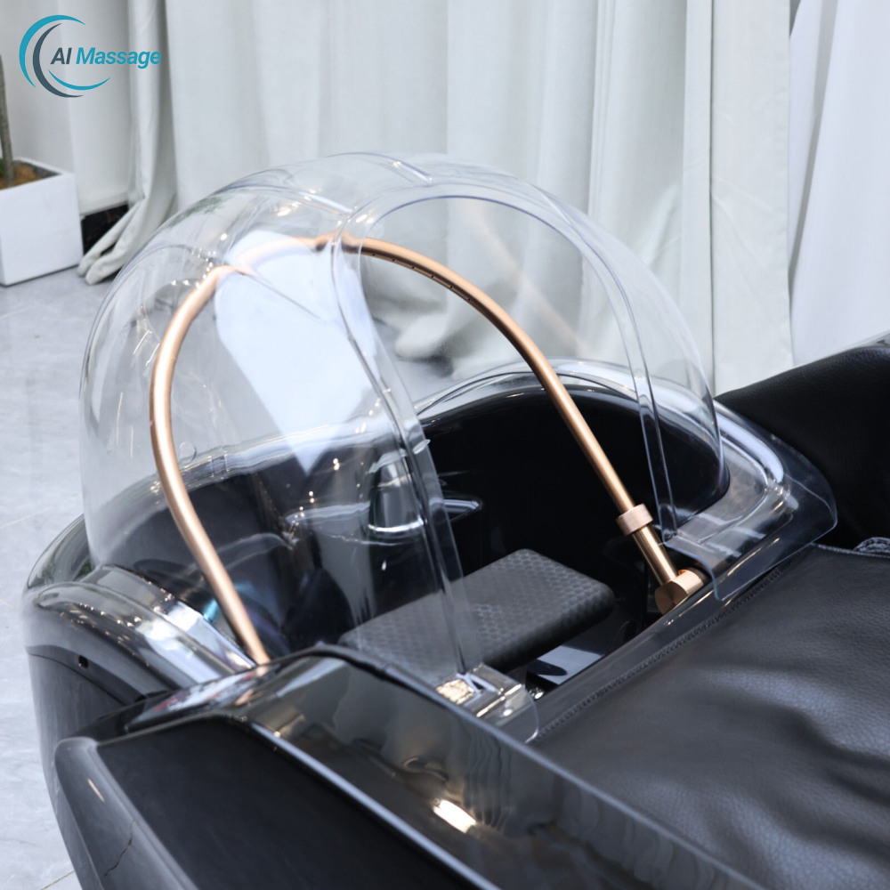 Thai-style shampoo bed with ceramic basin, constant temperature water circulation, steam head massage, export quality, supports worldwide shipping