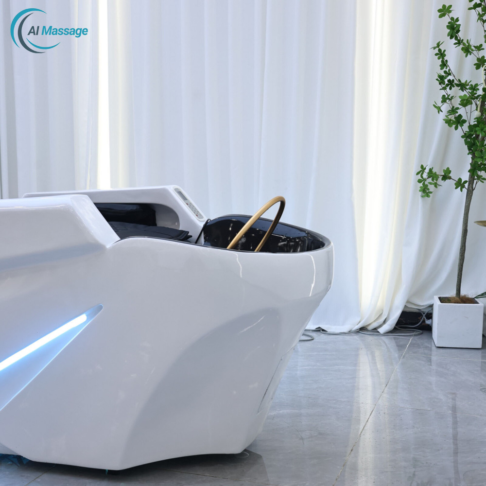 Modern design electric intelligent massage shampoo bed, salon furniture, with steam water circulation spa treatment bed, beauty salon massage bed, commercial furniture equipment.