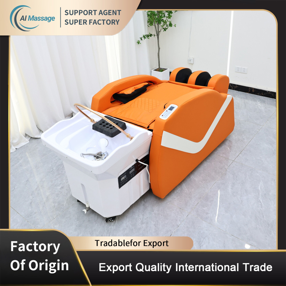 Multifunctional electric massage shampoo bed (no water pipe required), salon furniture, stylish and luxurious massage bed equipment for beauty salons and spas
