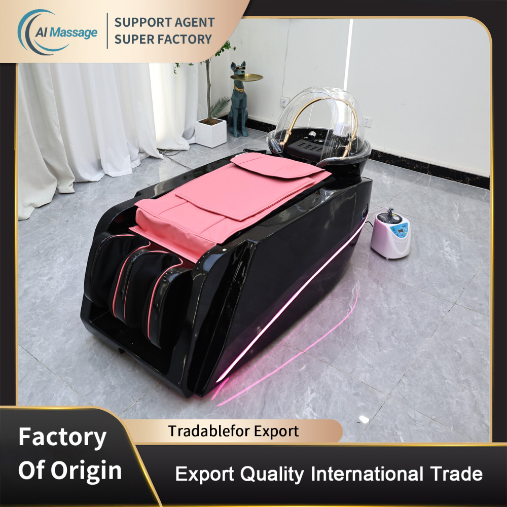 Luxury multi-functional electric massage bed, salon hair styling and shampoo bedside therapy equipment, salon commercial furniture