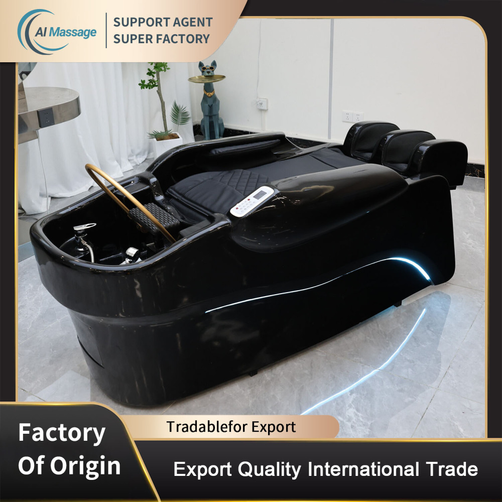 Multifunctional commercial salon furniture, featuring shampoo beds with steam function and electric massage function, as well as beauty center shampoo beds and spa beds.