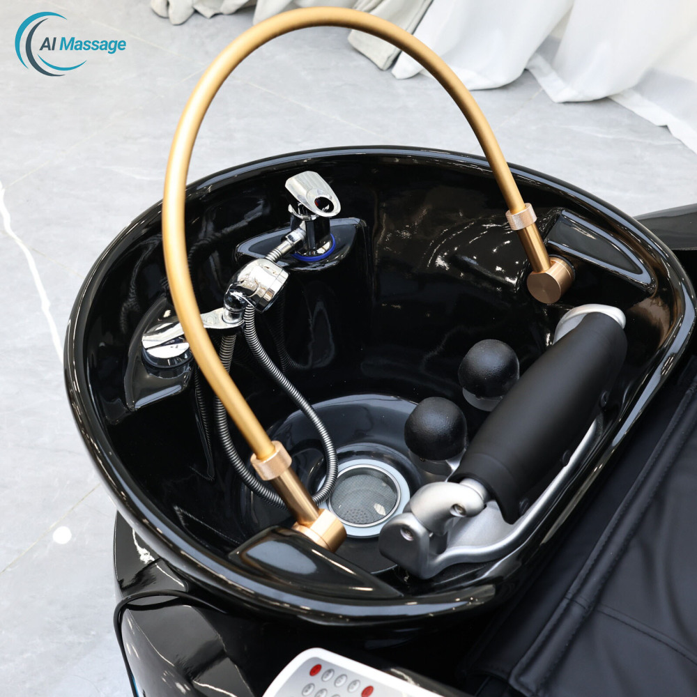 Luxury multi-functional electric massage shampoo bed with steam water circulation; beauty and hair treatment bed; beauty and hair shampoo massage bed equipment