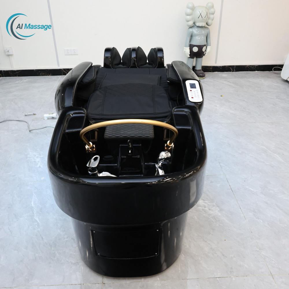 Multifunctional commercial salon furniture, featuring shampoo beds with steam function and electric massage function, as well as beauty center shampoo beds and spa beds.
