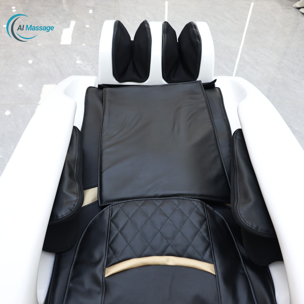 Salon-grade electric intelligent massage shampoo bed, high-quality beauty salon shampoo bed with steam and water circulation.