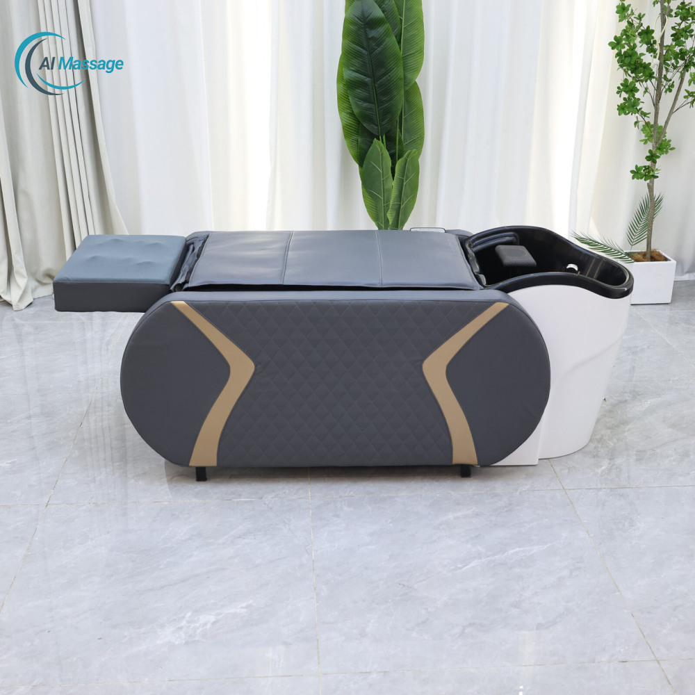 Salon hair styling equipment, electric shampoo massage bed, head spa bed, spa equipment with customizable water circulation configuration.