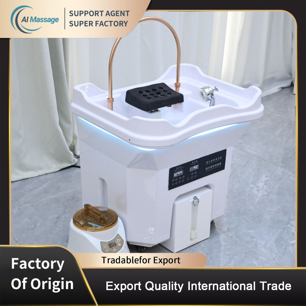 Portable shampoo basin/shampoo bed accessories salon hairdressing furniture multi-functional shampoo basin with steam and water circulation spa shampoo basin