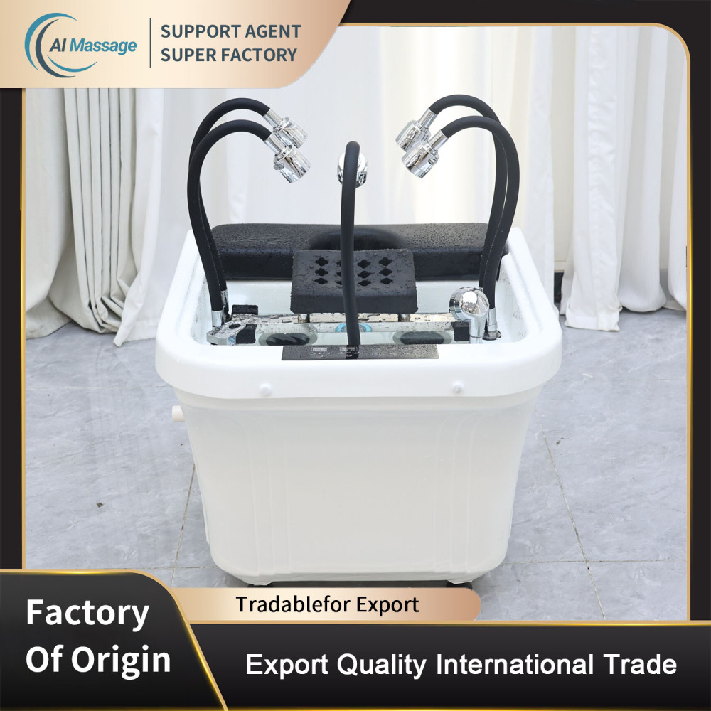 Portable shampoo basin with steam function and multi-head water circulation suitable for salon furniture massage beds beauty centers spas and other places.