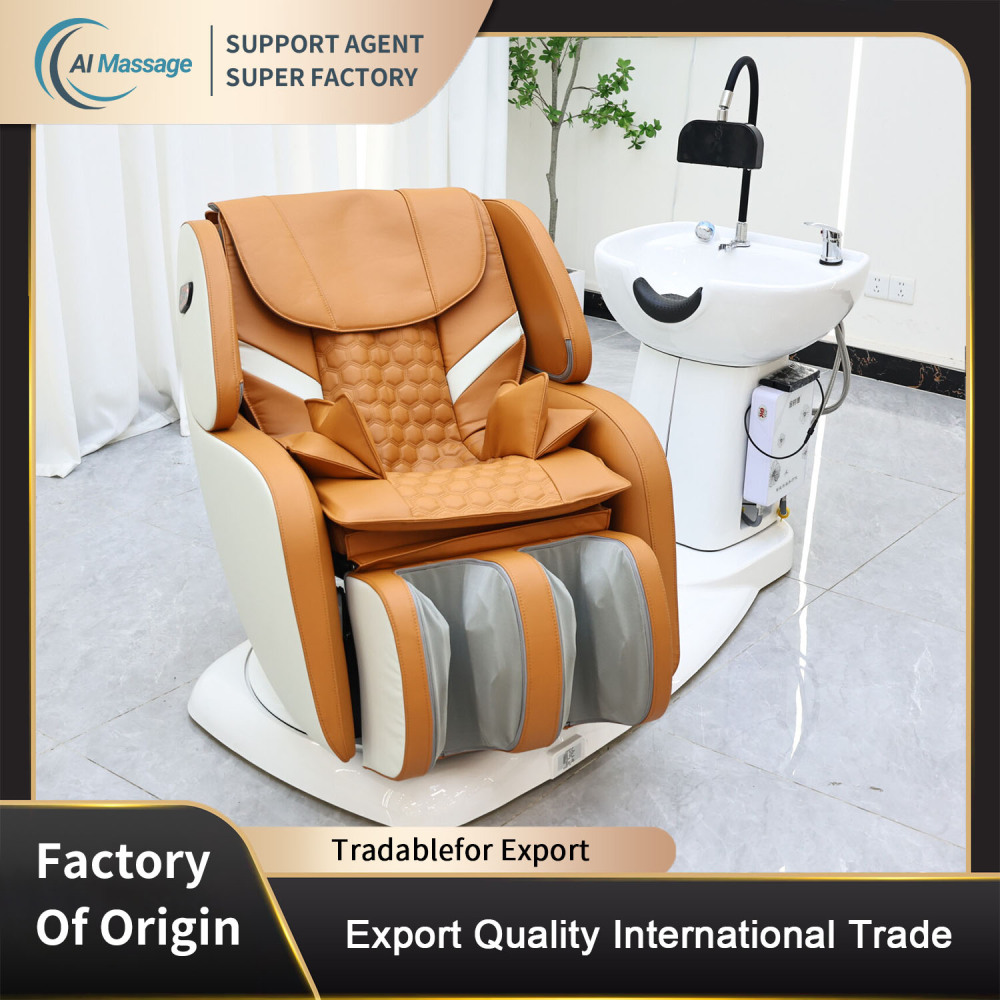 High-end modern design intelligent massage shampoo chair, salon and commercial furniture, massage and foot bath center shampoo chair, beauty salon spa chair, massage chair equipment.
