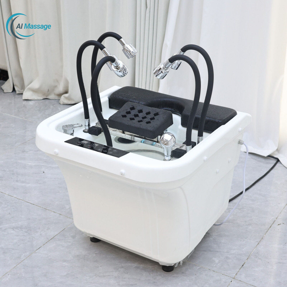 Portable shampoo basin with steam function and multi-head water circulation suitable for salon furniture massage beds beauty centers spas and other places.