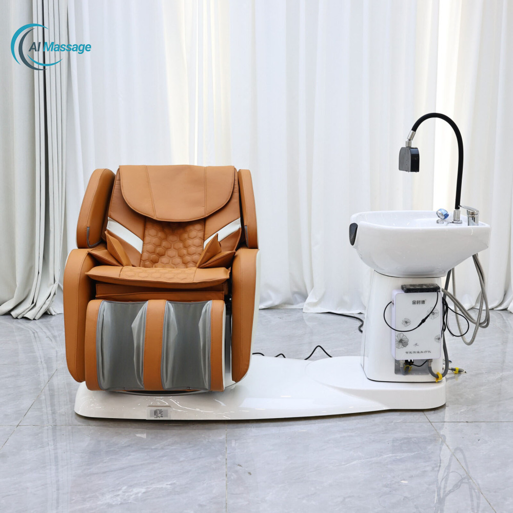 High-end modern design intelligent massage shampoo chair, salon and commercial furniture, massage and foot bath center shampoo chair, beauty salon spa chair, massage chair equipment.