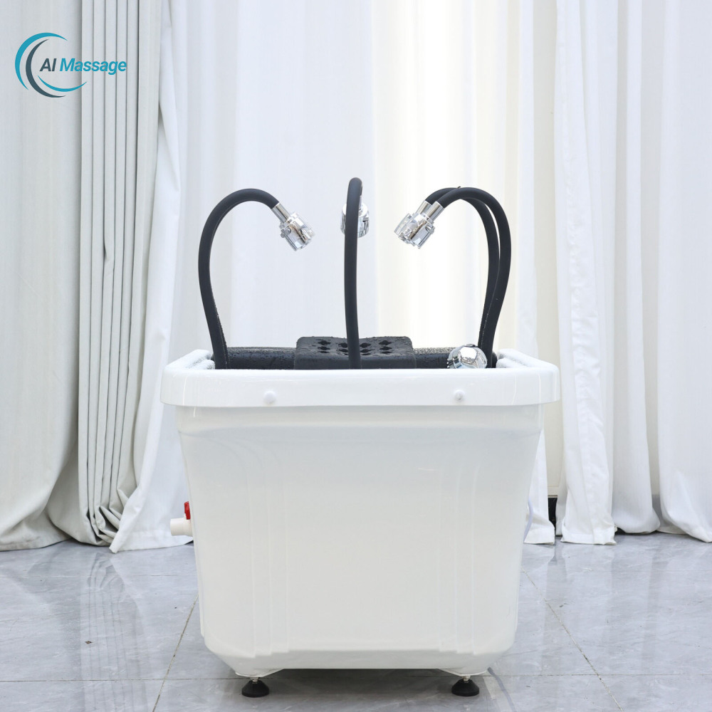 Portable shampoo basin with steam function and multi-head water circulation suitable for salon furniture massage beds beauty centers spas and other places.