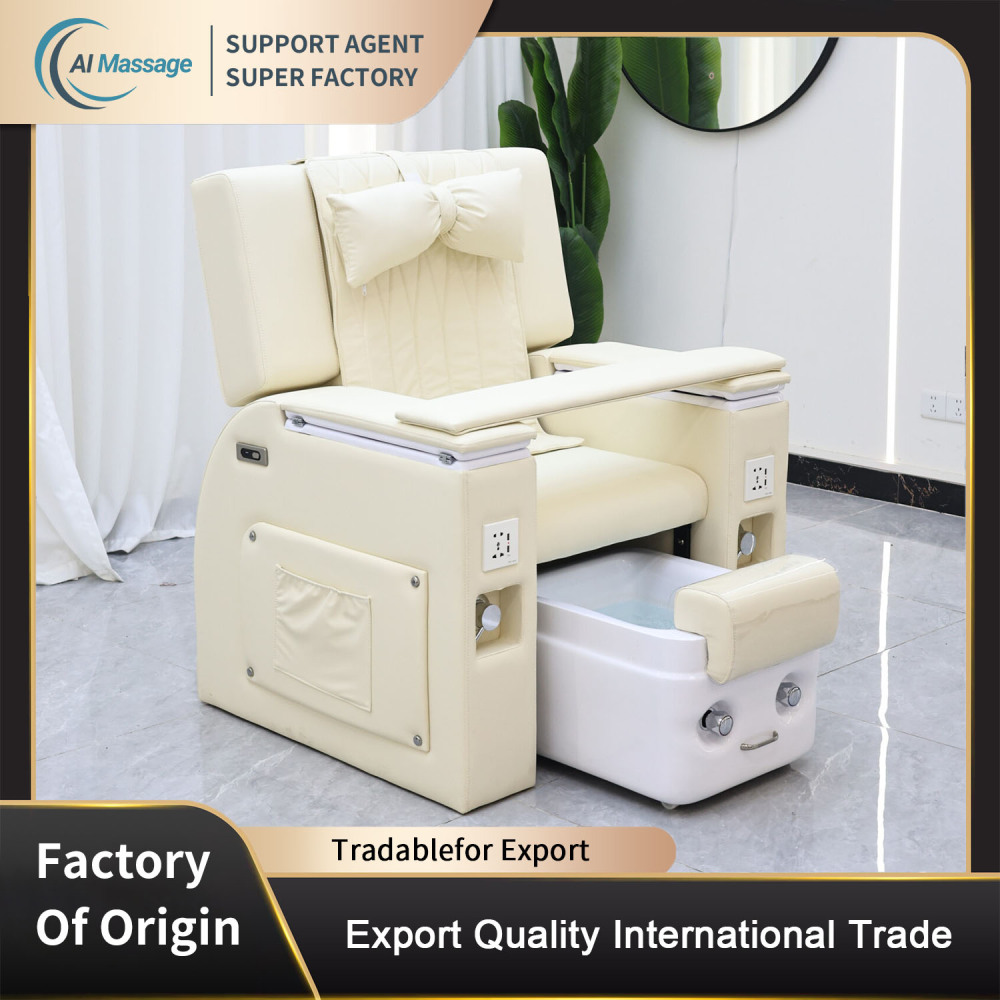 Salon hairdressing commercial furniture multi-functional foot bath sofa with adjustable backrest and customizable color head therapy spa equipment.