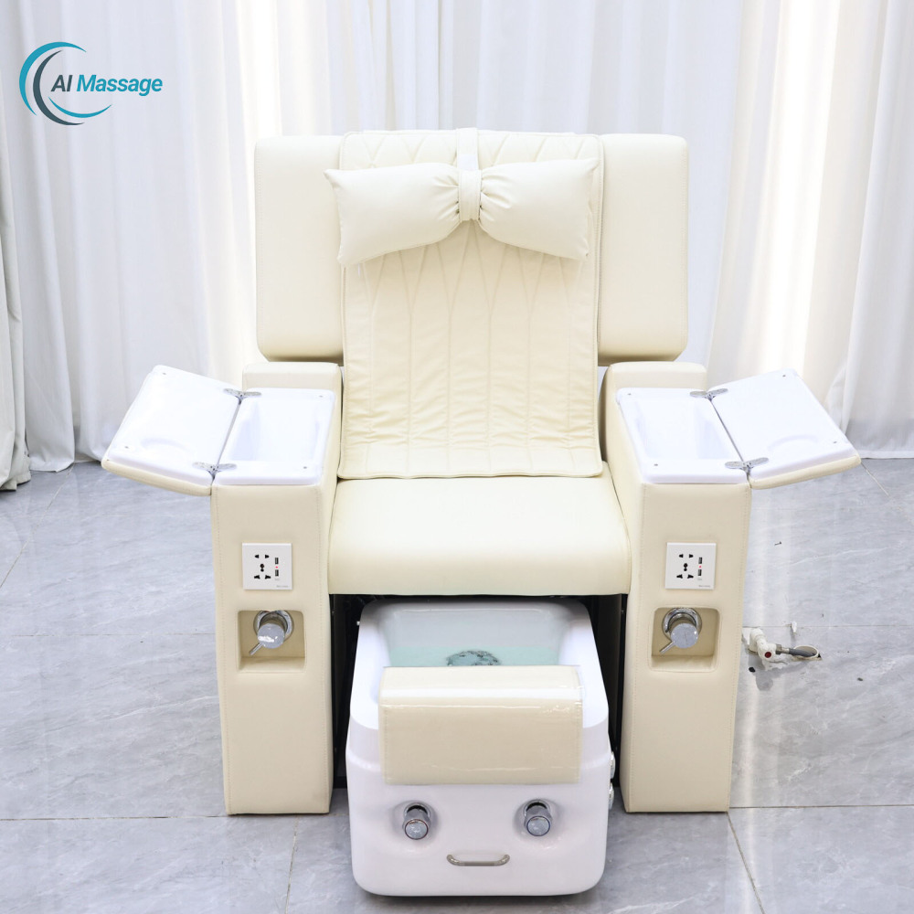 Salon hairdressing commercial furniture multi-functional foot bath sofa with adjustable backrest and customizable color head therapy spa equipment.