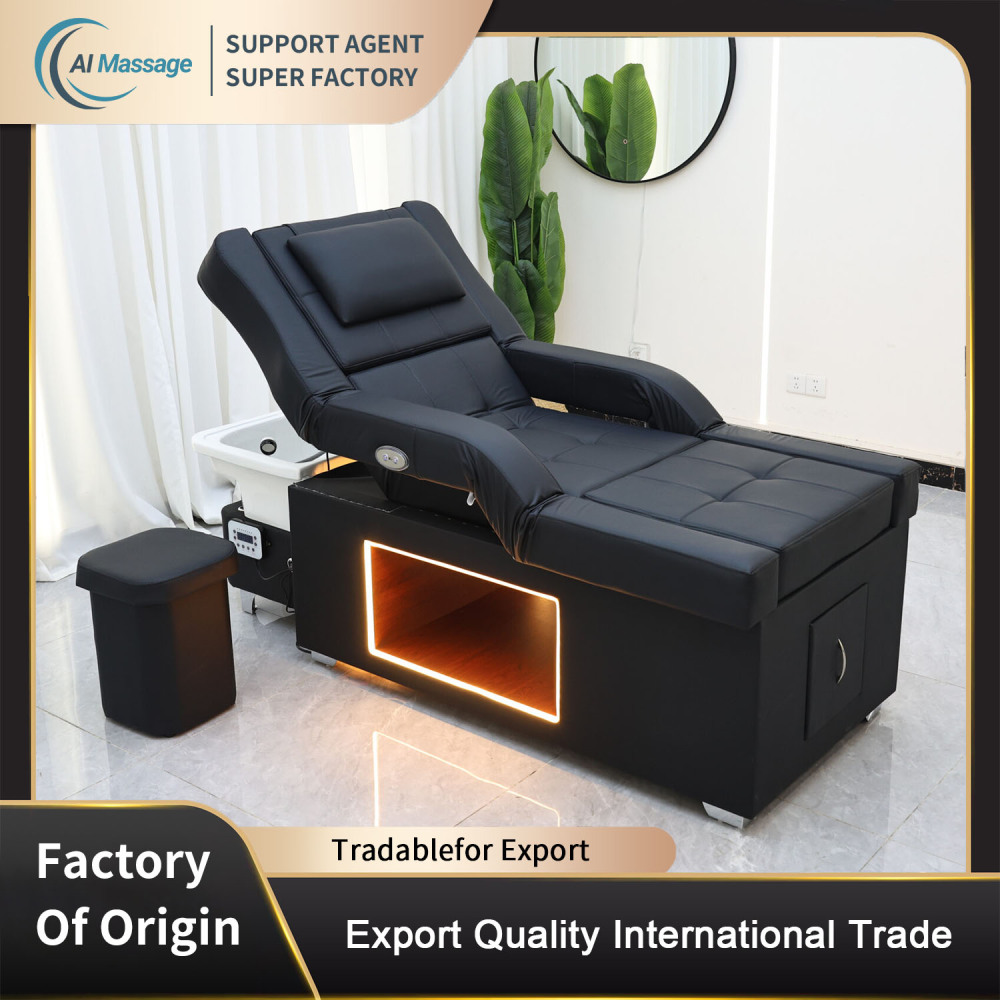 Thai-style shampoo bed, latest 3-in-1 version, salon furniture and equipment, stylish high-end spa head massage bed, massage center massage bed, beauty salon, nail and pedicure chair salon furniture manufacturer