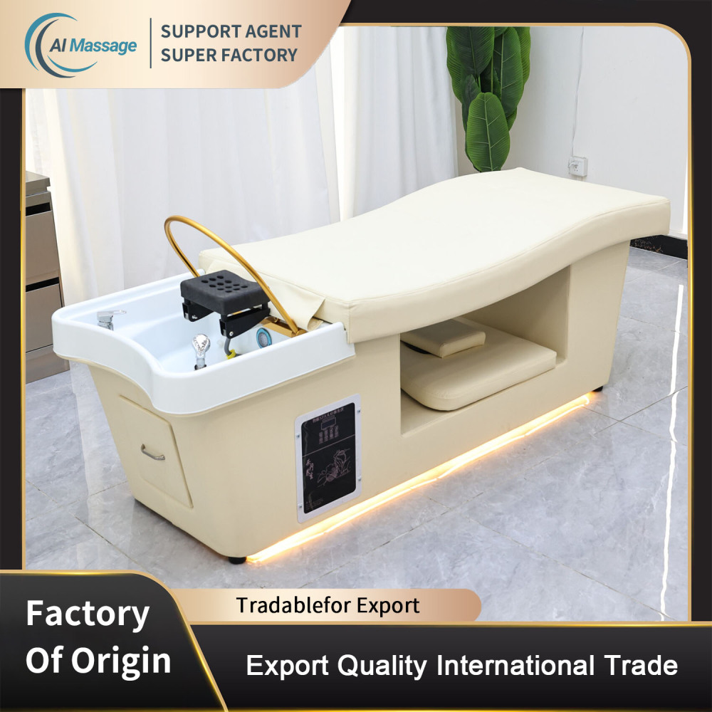 Simple massage shampoo bed for salons, with steam water circulation function, spa shampoo bed; beauty salon equipment.
