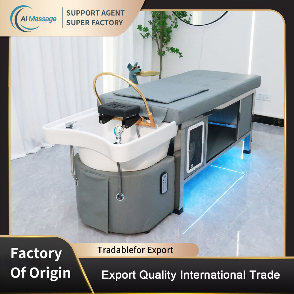 Thai massage shampoo bed, salon furniture, high-quality foot bath center massage bed, beauty salon spa bed, salon commercial furniture and equipment.