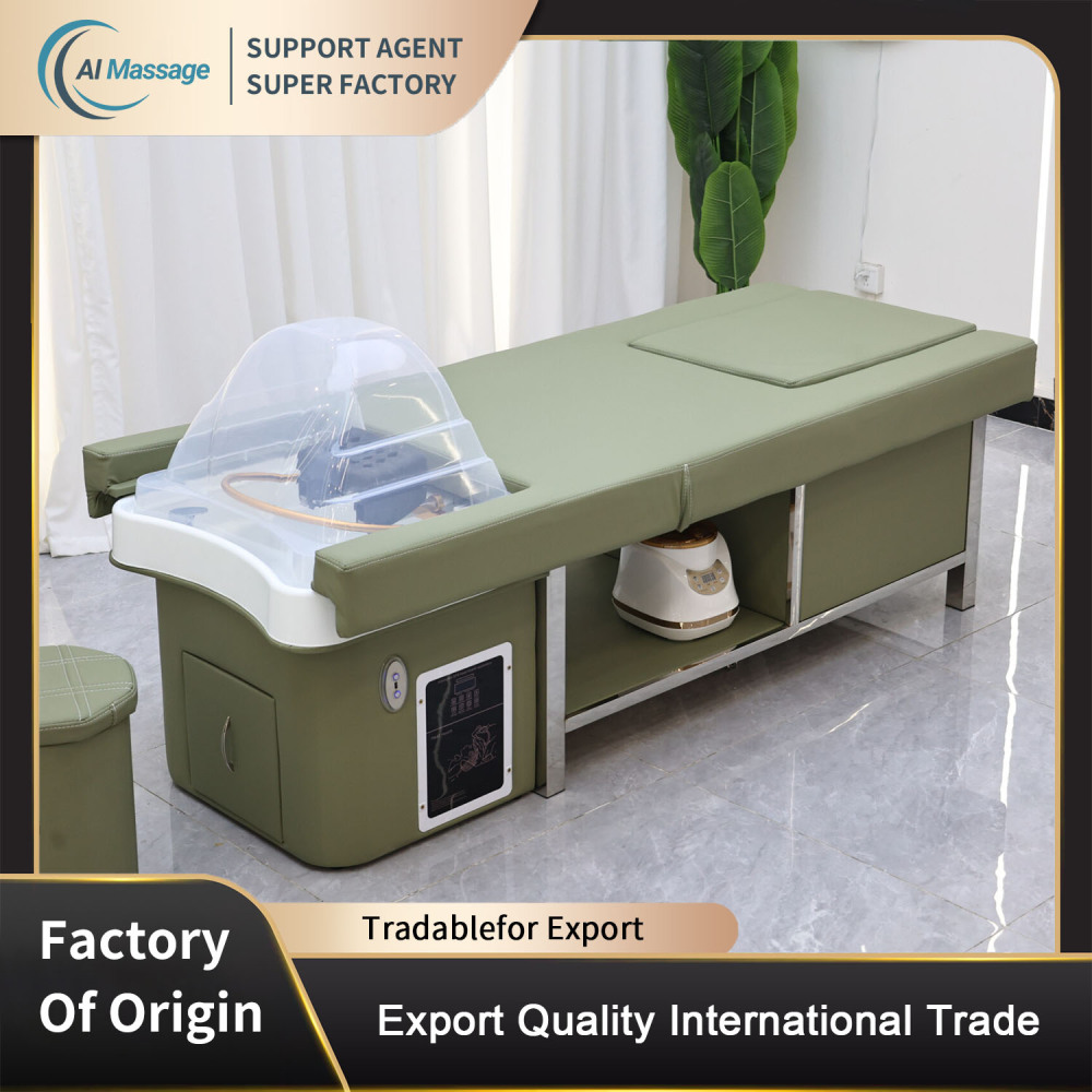 Thai-style shampooing beds, salon massage beds, and other commercial equipment available Also includes steam water circulation foot bath centers, head therapy beds, and spa beds.