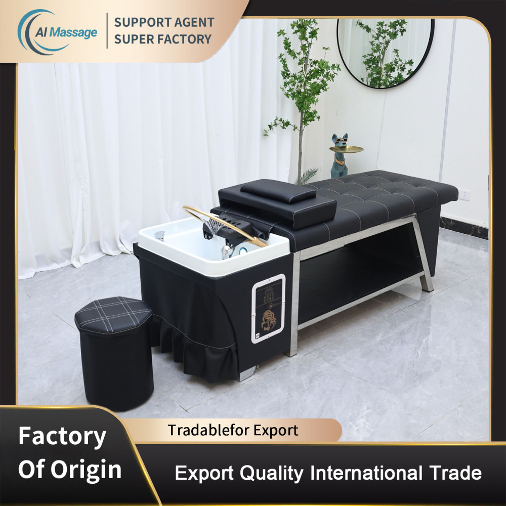 Thai-style shampoo bed, high-quality, simple and stylish massage bed, salon furniture, beauty salon and spa equipment, foot bath center equipment.