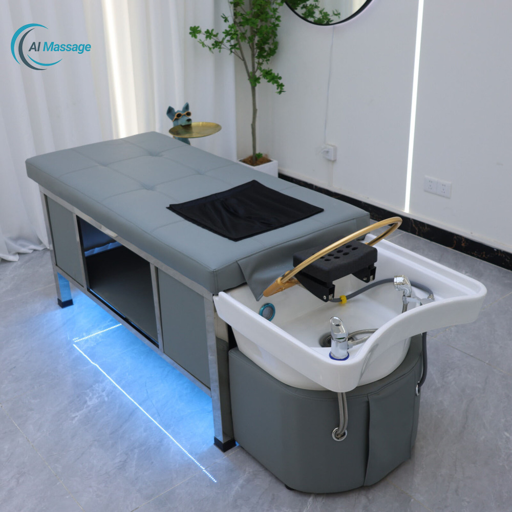 Thai massage shampoo bed, salon furniture, high-quality foot bath center massage bed, beauty salon spa bed, salon commercial furniture and equipment.