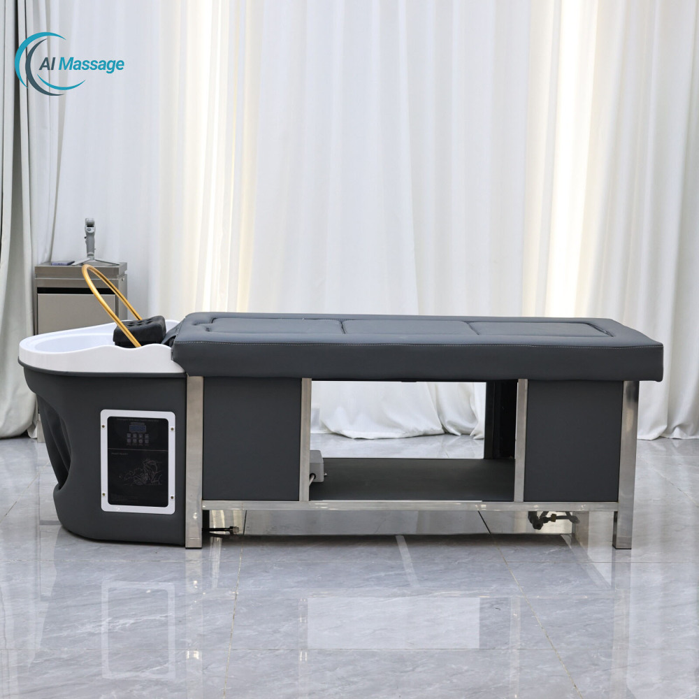 Multifunctional Thai massage bed, salon shampoo bed, foot bath center, spa equipment with steam heating configuration