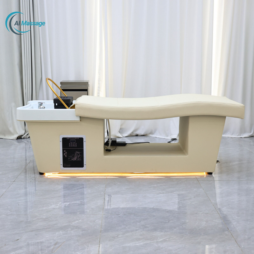 Simple massage shampoo bed for salons, with steam water circulation function, spa shampoo bed; beauty salon equipment.