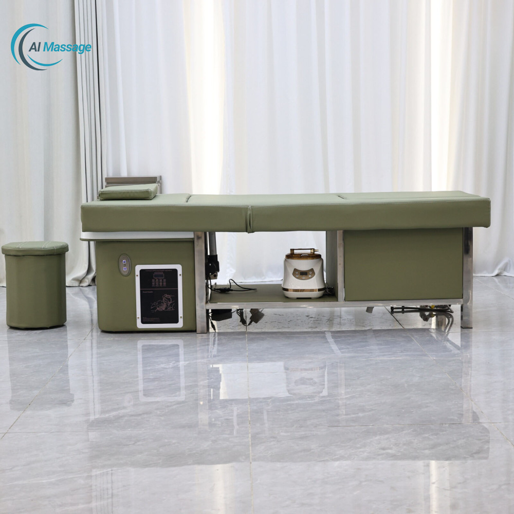 Thai-style shampooing beds, salon massage beds, and other commercial equipment available Also includes steam water circulation foot bath centers, head therapy beds, and spa beds.