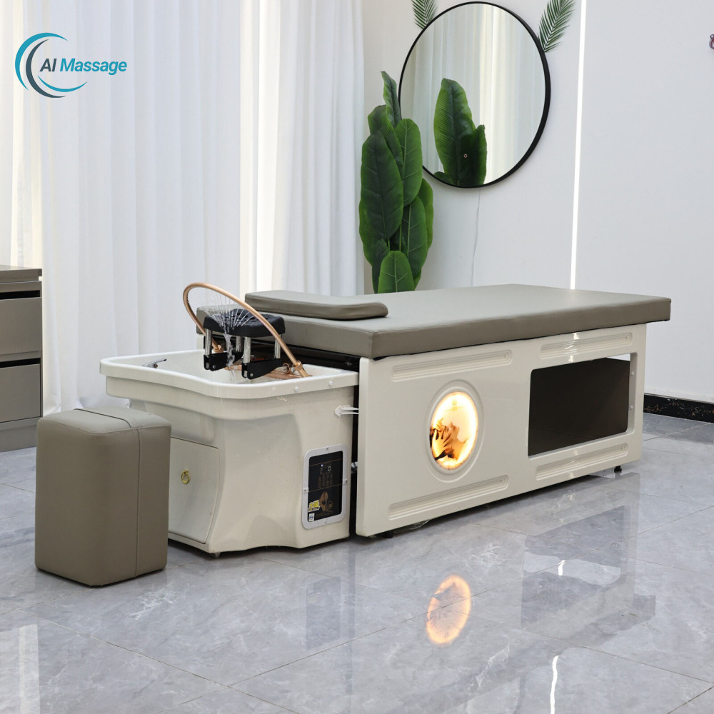 Thai massage shampoo bed, salon/hair salon commercial furniture, beauty salon facial massage bed, hair styling equipment, spa bed, headrest, therapy bed