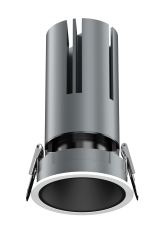 Small steel cannon spotlight - round surface ring / embedded