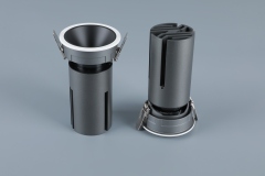 Small steel cannon spotlight - round surface ring / embedded